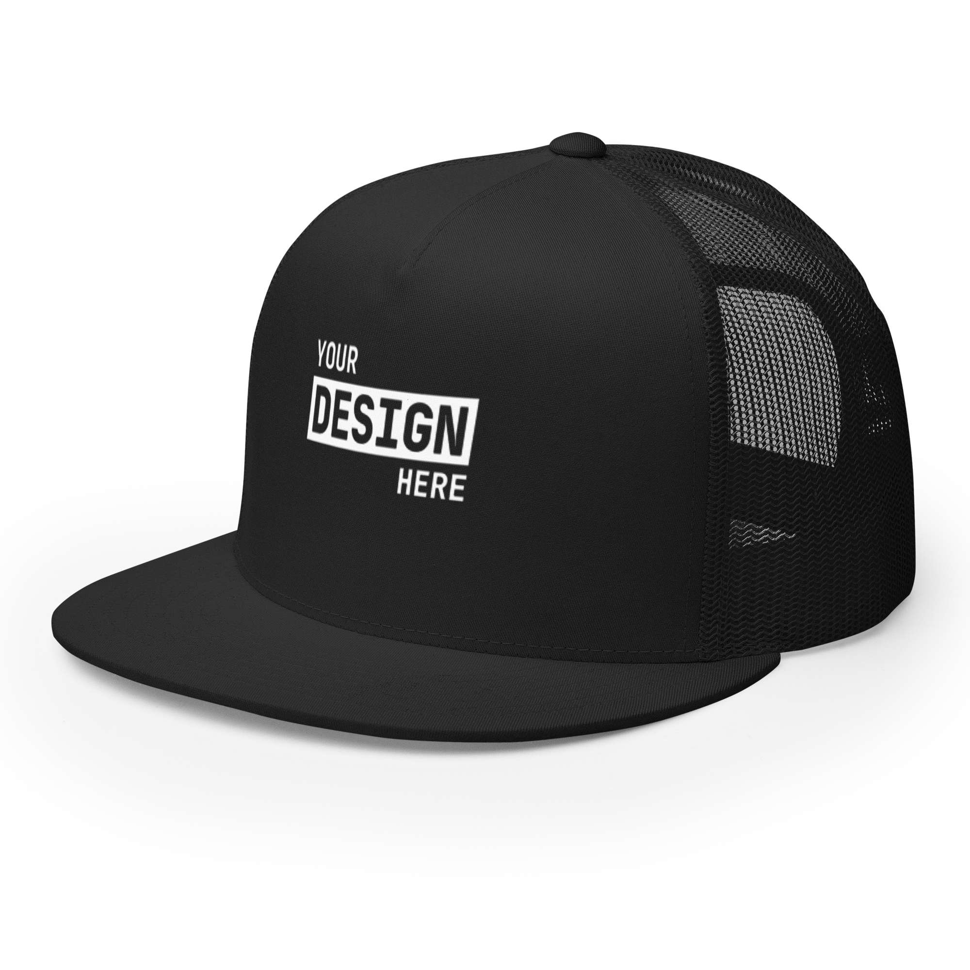 CUSTOM FLAT BILL TRUCKER HAT - UPLOAD YOUR DESIGN
