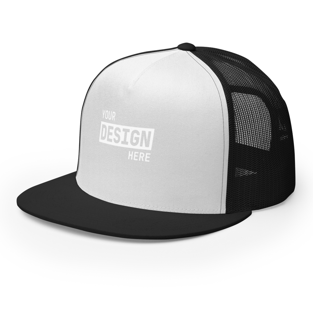 CUSTOM FLAT BILL TRUCKER HAT - UPLOAD YOUR DESIGN