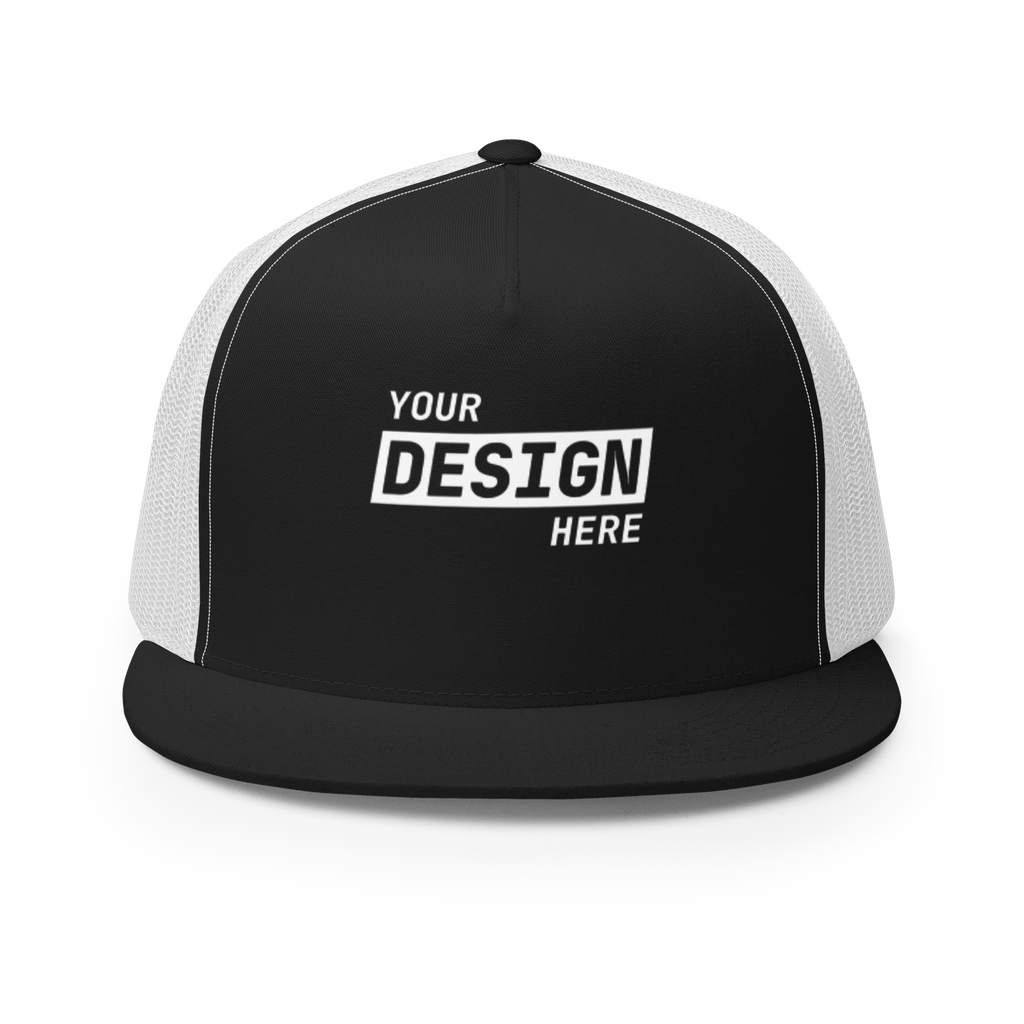 CUSTOM FLAT BILL TRUCKER HAT - UPLOAD YOUR DESIGN