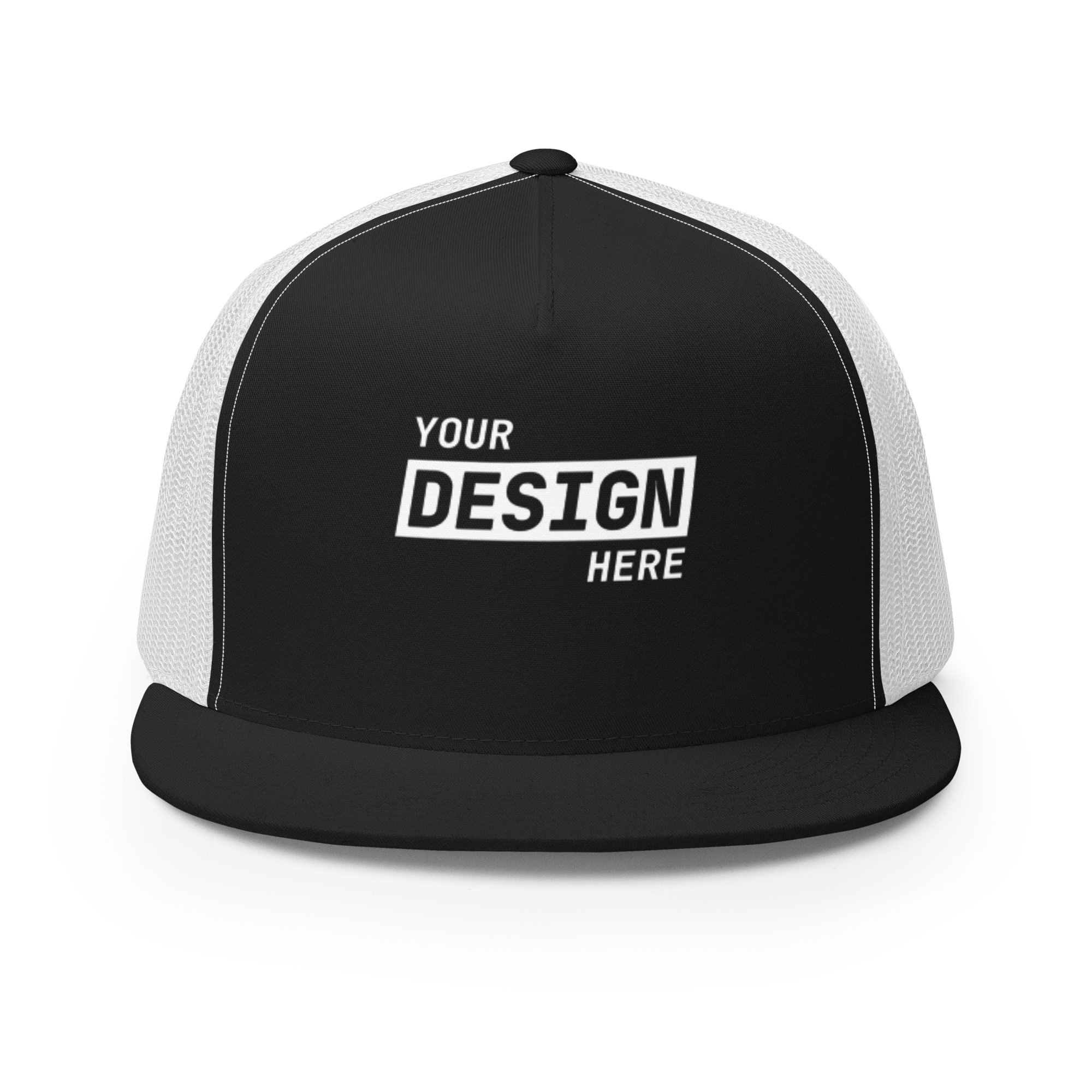 CUSTOM FLAT BILL TRUCKER HAT - UPLOAD YOUR DESIGN