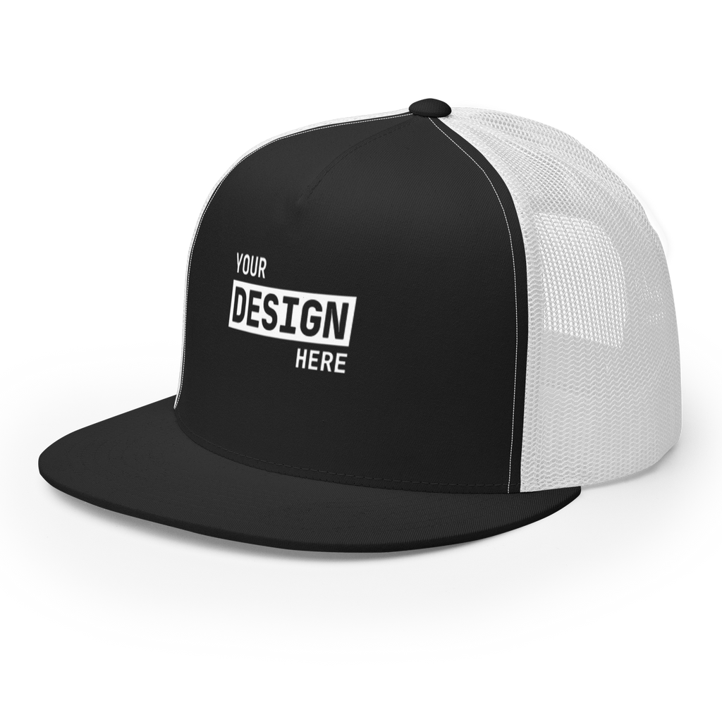 CUSTOM FLAT BILL TRUCKER HAT - UPLOAD YOUR DESIGN