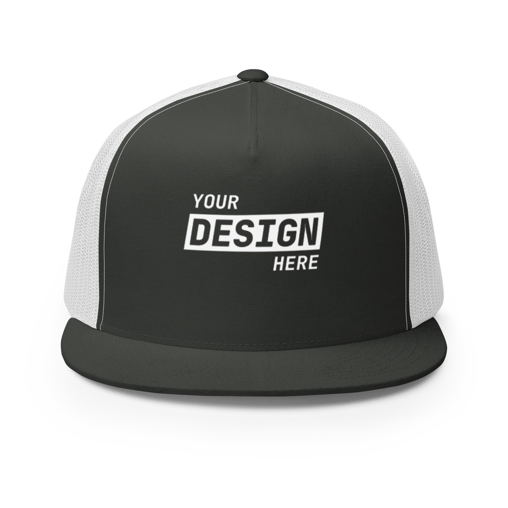 CUSTOM FLAT BILL TRUCKER HAT - UPLOAD YOUR DESIGN