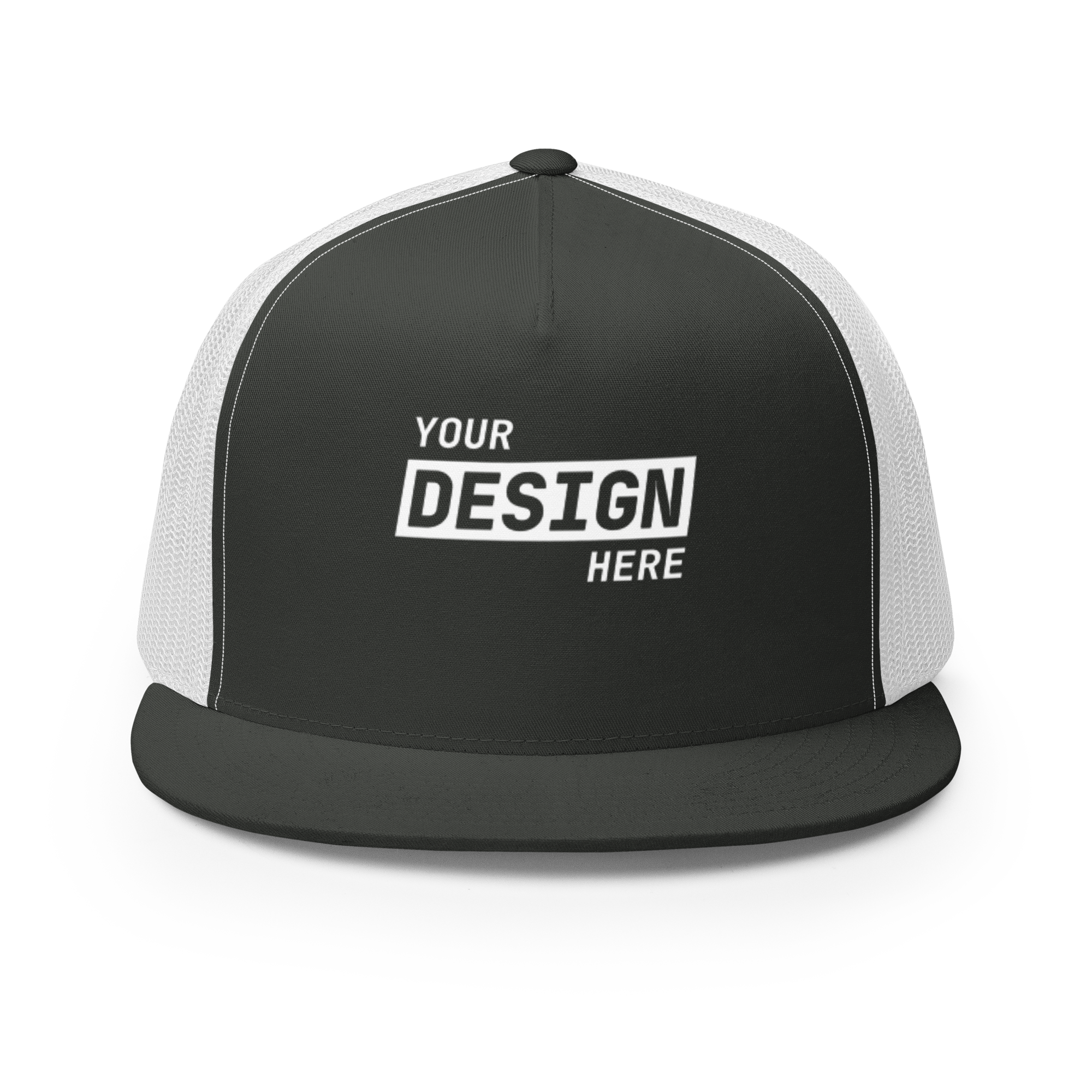 CUSTOM FLAT BILL TRUCKER HAT - UPLOAD YOUR DESIGN