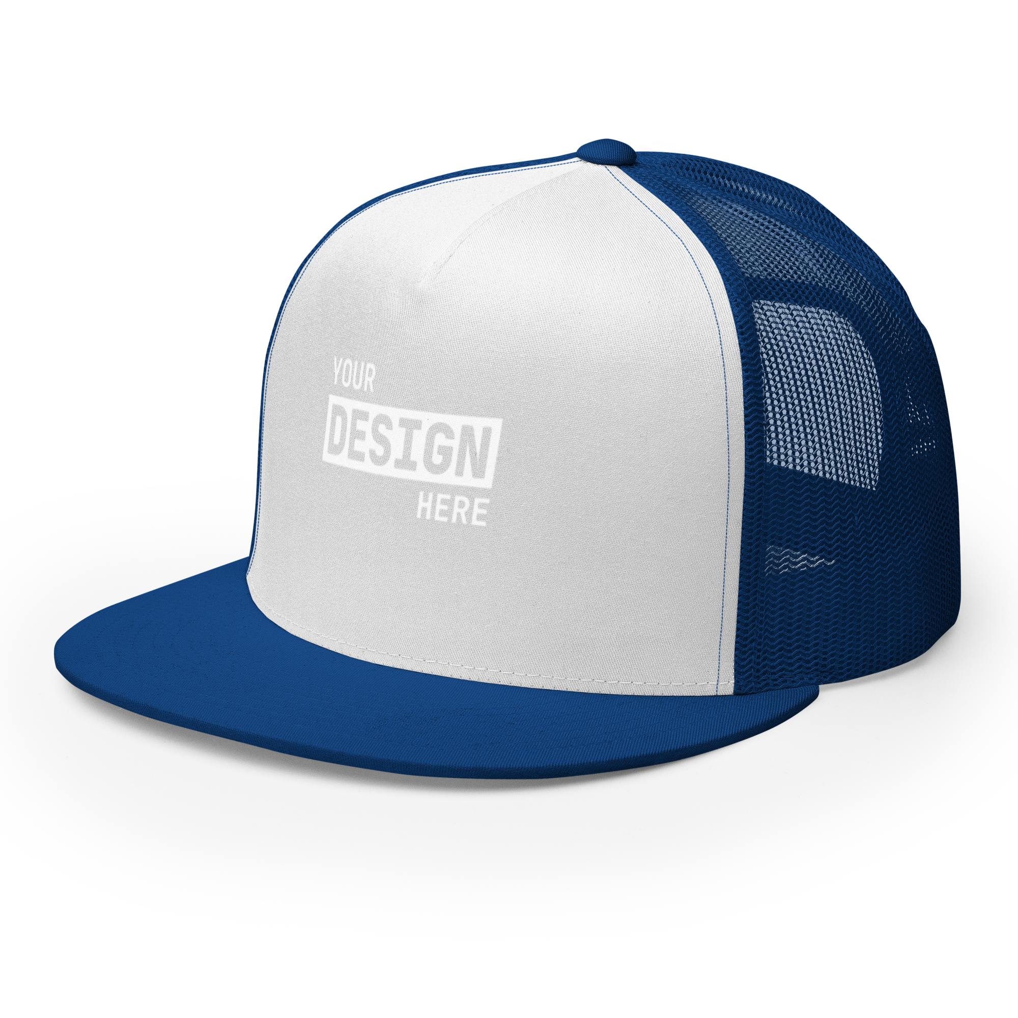 CUSTOM FLAT BILL TRUCKER HAT - UPLOAD YOUR DESIGN