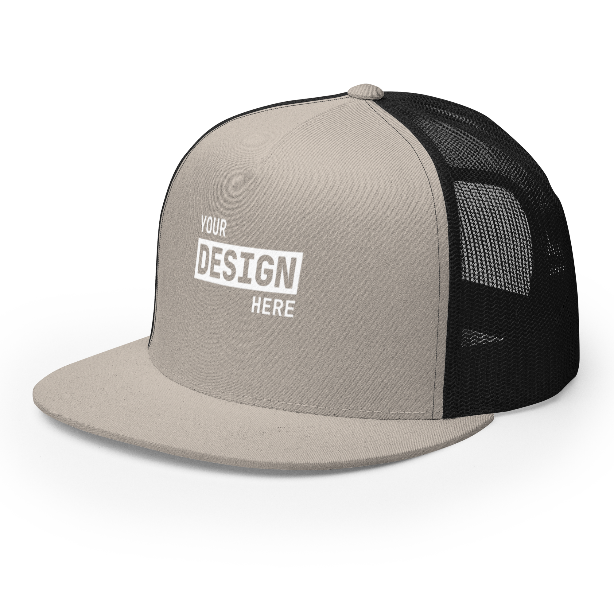 CUSTOM FLAT BILL TRUCKER HAT - UPLOAD YOUR DESIGN