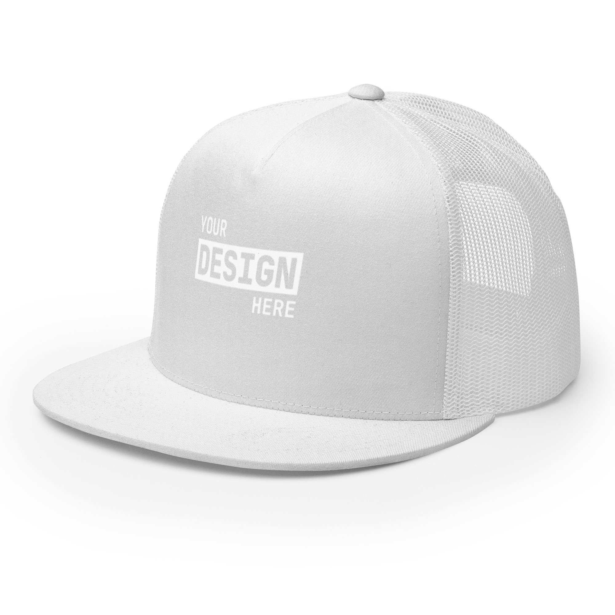 CUSTOM FLAT BILL TRUCKER HAT - UPLOAD YOUR DESIGN